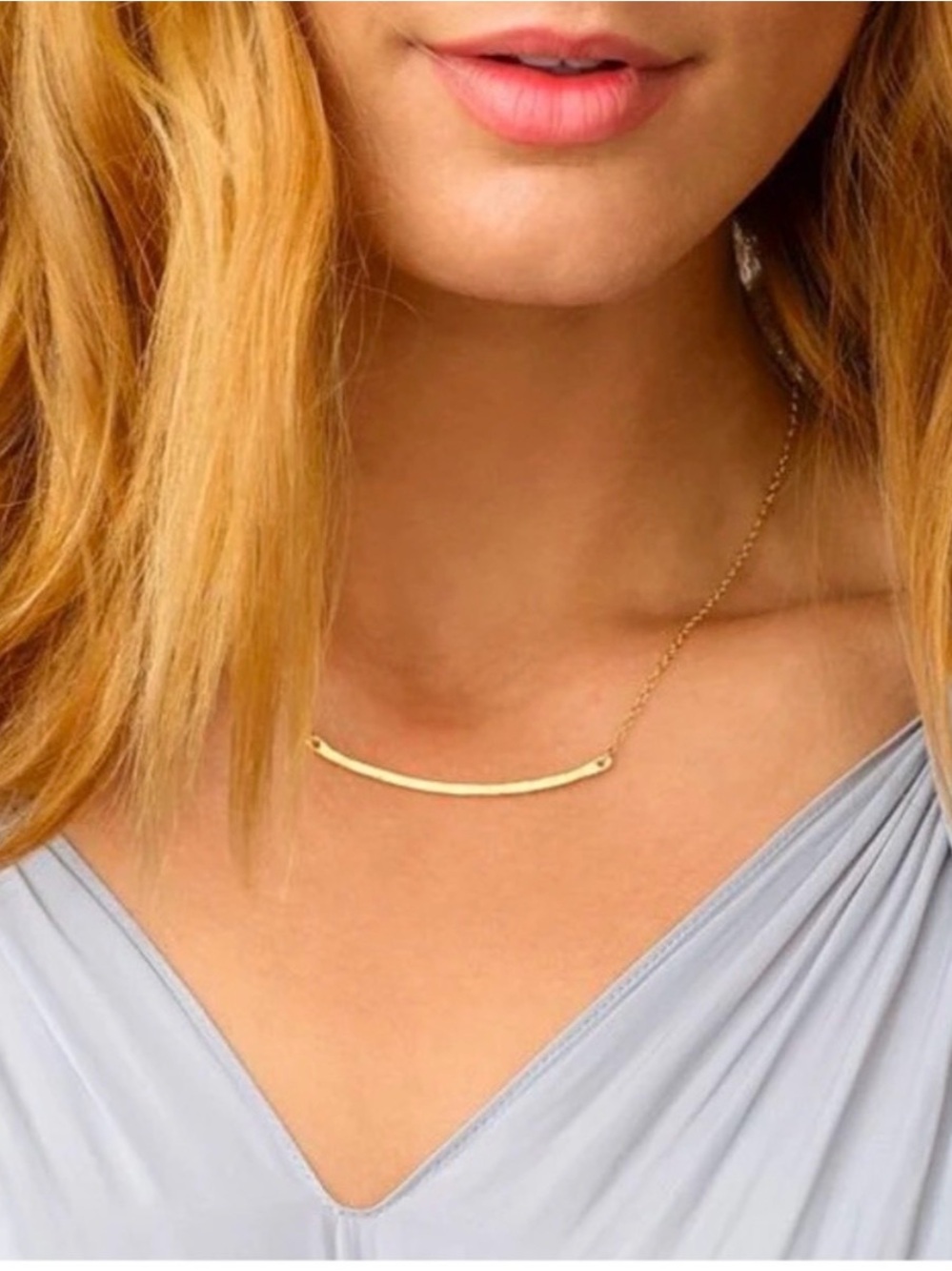 Gorjana Gold Curved Bar Necklace